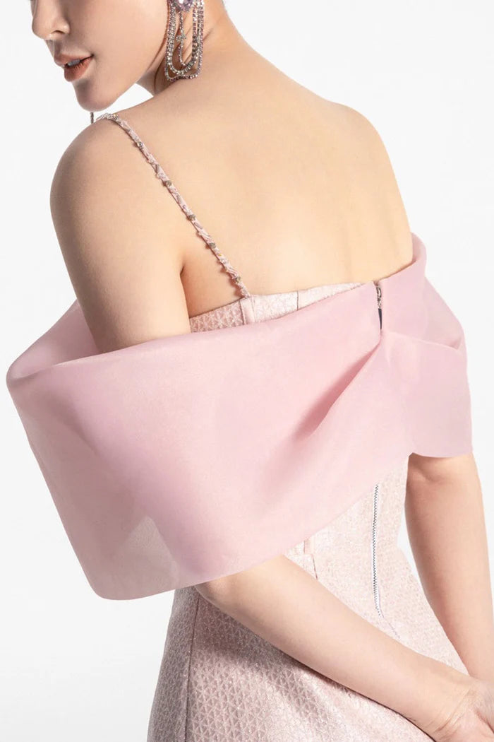 Off- Off-Shoulder Sleeveless Beaded Ruched Satin A-Line Mini Homecoming Dress