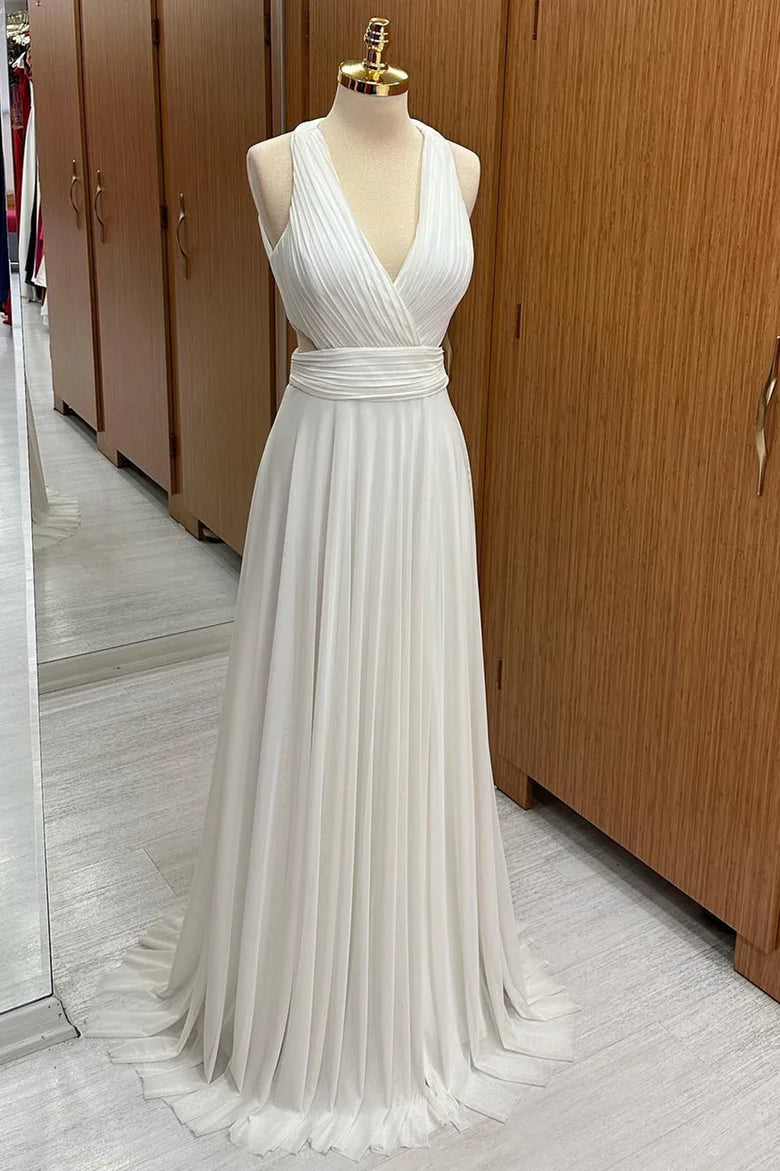 Halter Cutout Chiffon Wedding Guest Dress  Simple gentle grand and beautiful