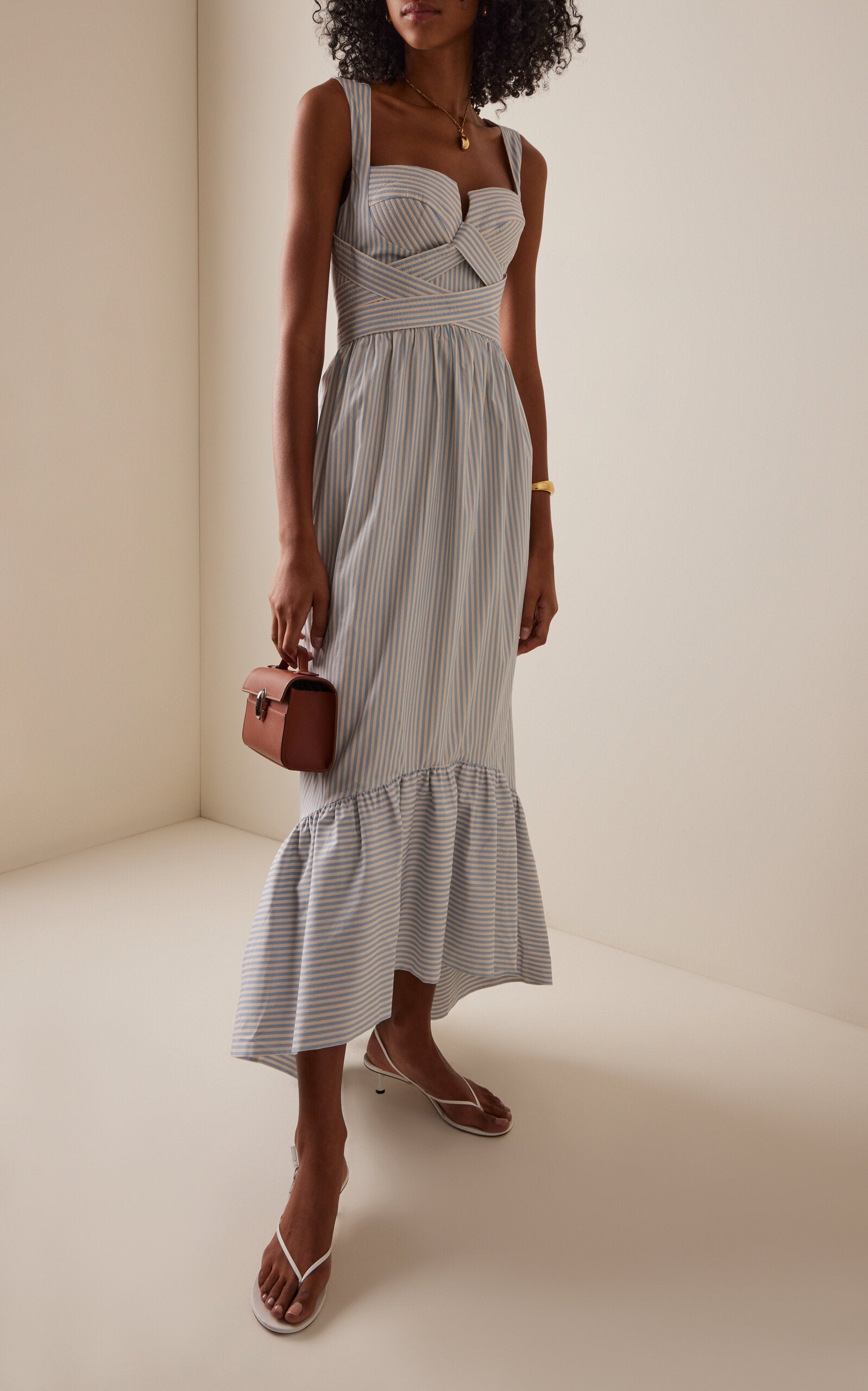 Cotton Poplin Midi Dress Full of charm simple and atmospheric