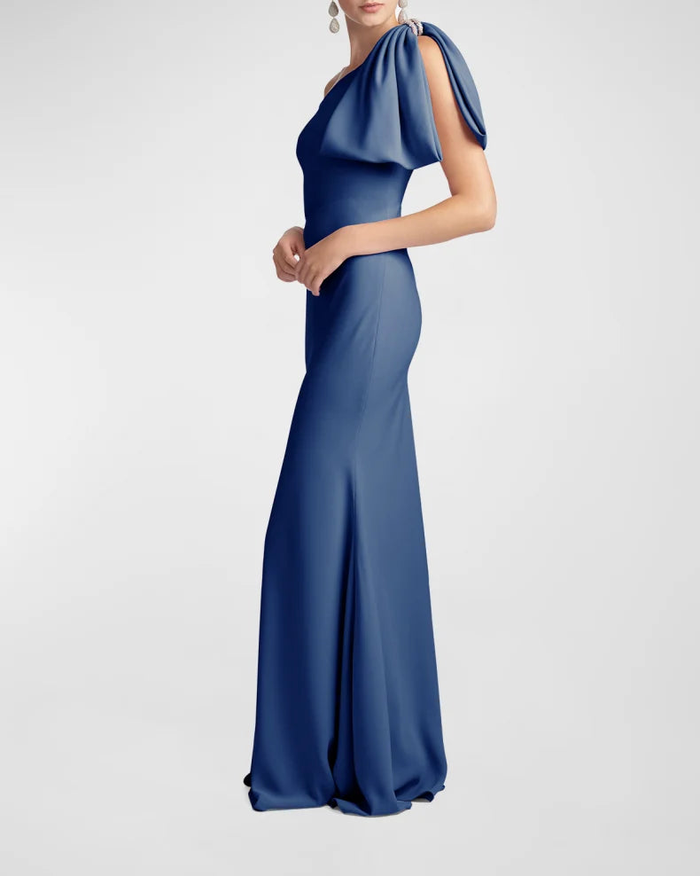 Aubrey Bias-Cut Satin Crepe Gown Beautiful and charming simple and unique design