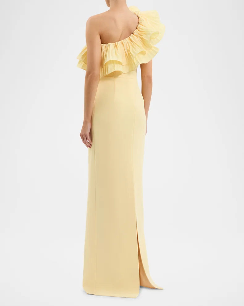 Charming and unique design Beautiful generous simple Lulu One-Shoulder Ruffle Column Gown