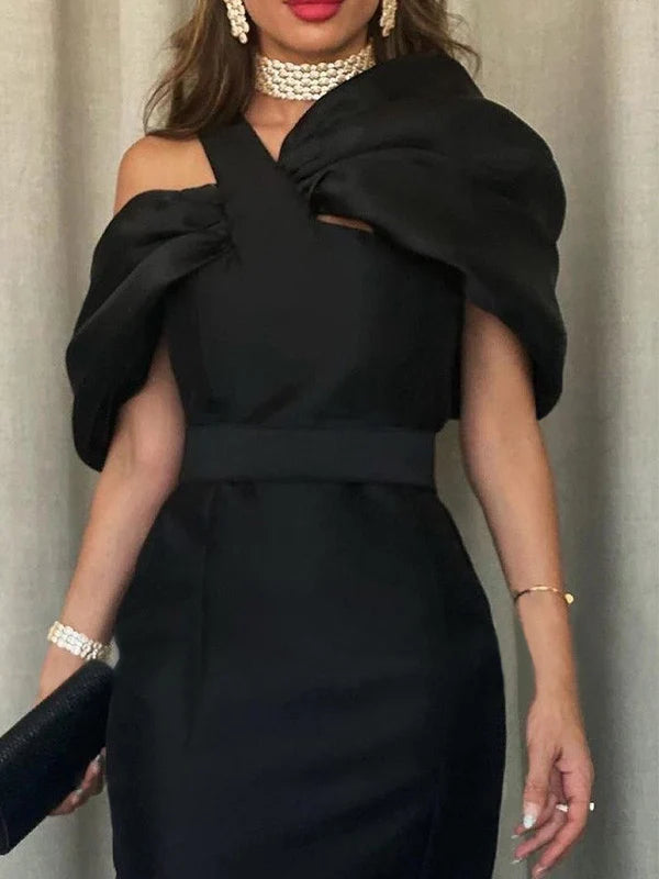 Princess V-Neck Long Sleeves Mother Of The Bride Dresses With Belt Simple gentle beautiful and unique design