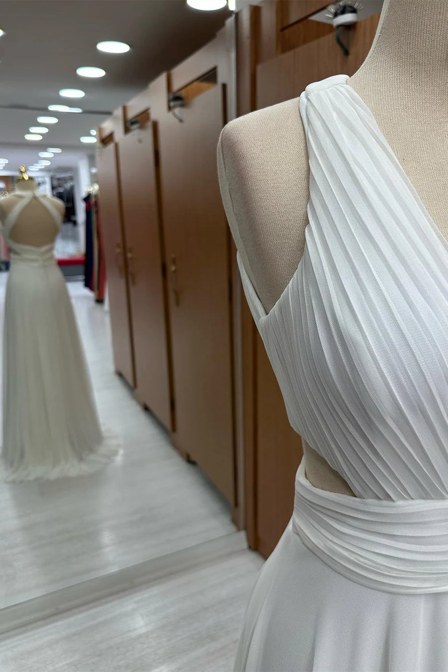 Halter Cutout Chiffon Wedding Guest Dress  Simple gentle grand and beautiful