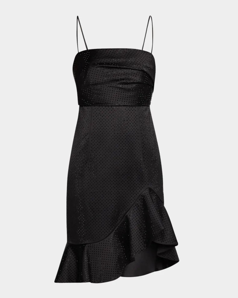 Sleeveless Rhinestone Satin Dress Charming and unique design Beautiful generous simple