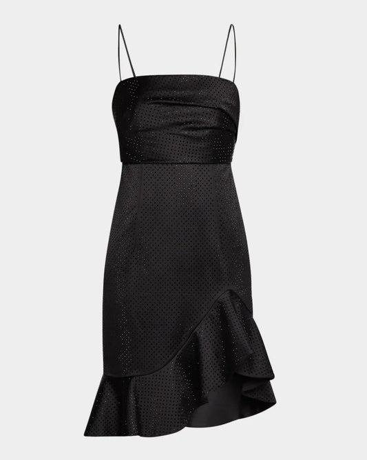 Sleeveless Rhinestone Satin Dress Charming and unique design Beautiful generous simple