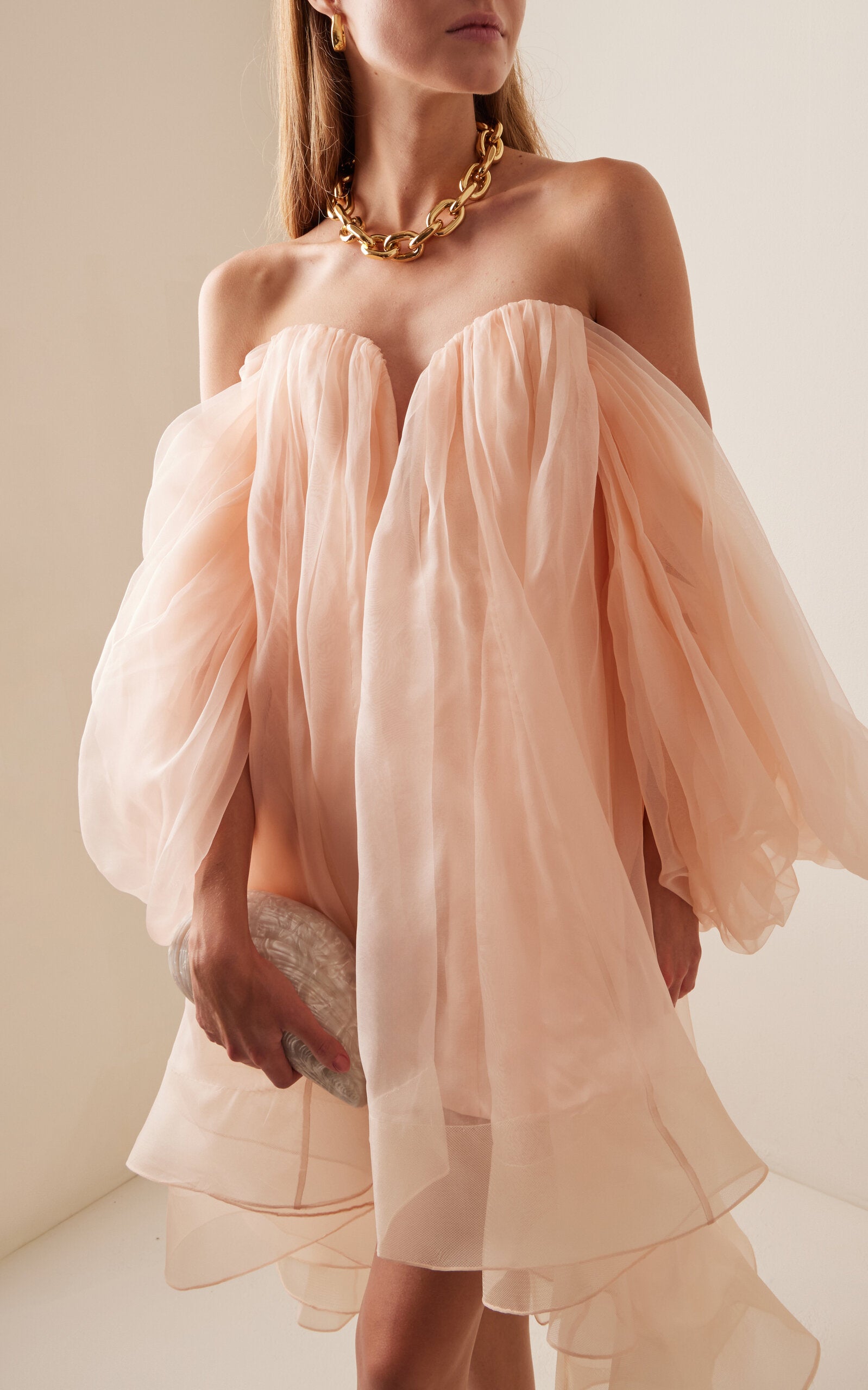 Crush Strapless Silk Mini Dress Simple gentle beautiful and grand