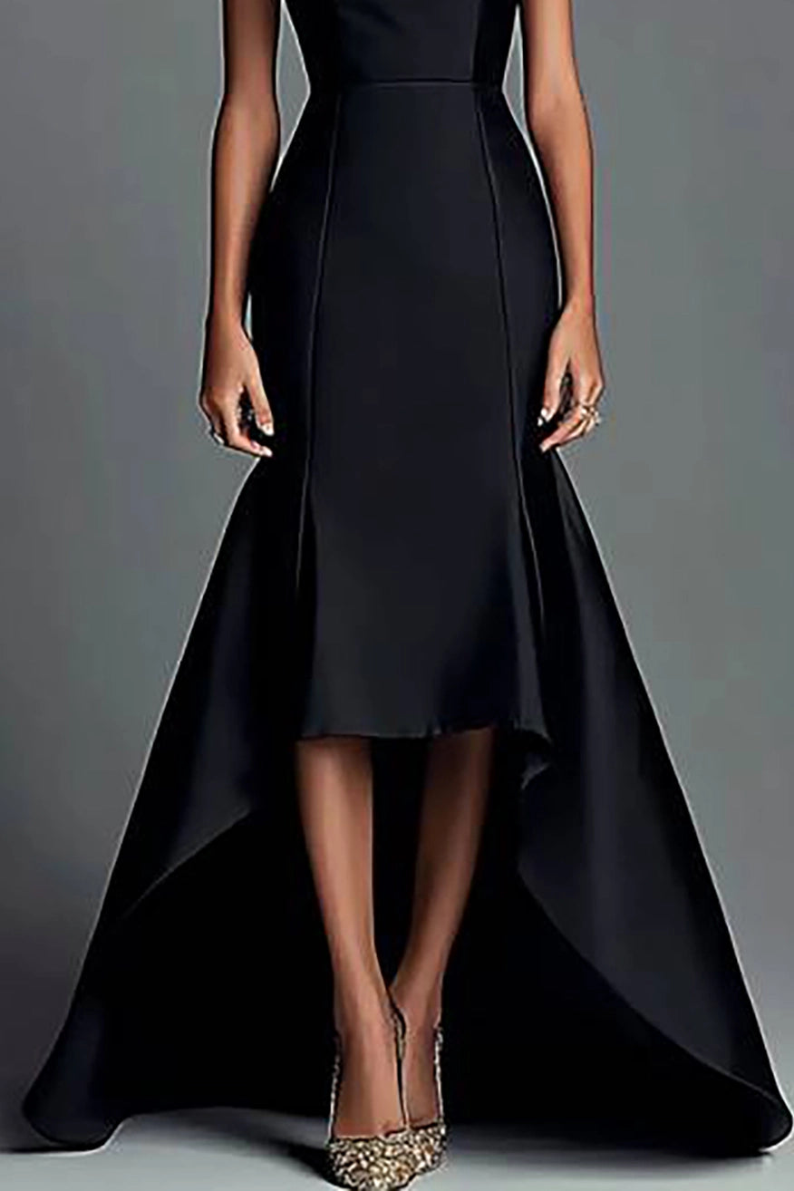 Formal Evening Dress Black Strapless Floor-Length Gown