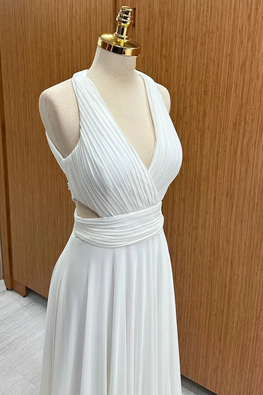 Halter Cutout Chiffon Wedding Guest Dress  Simple gentle grand and beautiful
