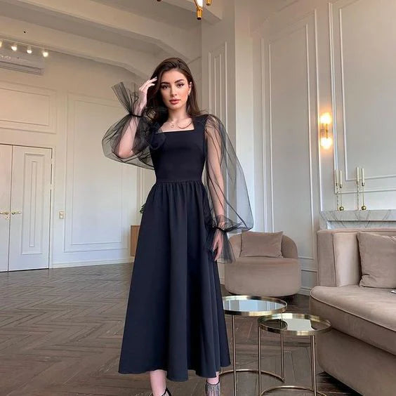 prom dresses long sleeve a line evening dresses