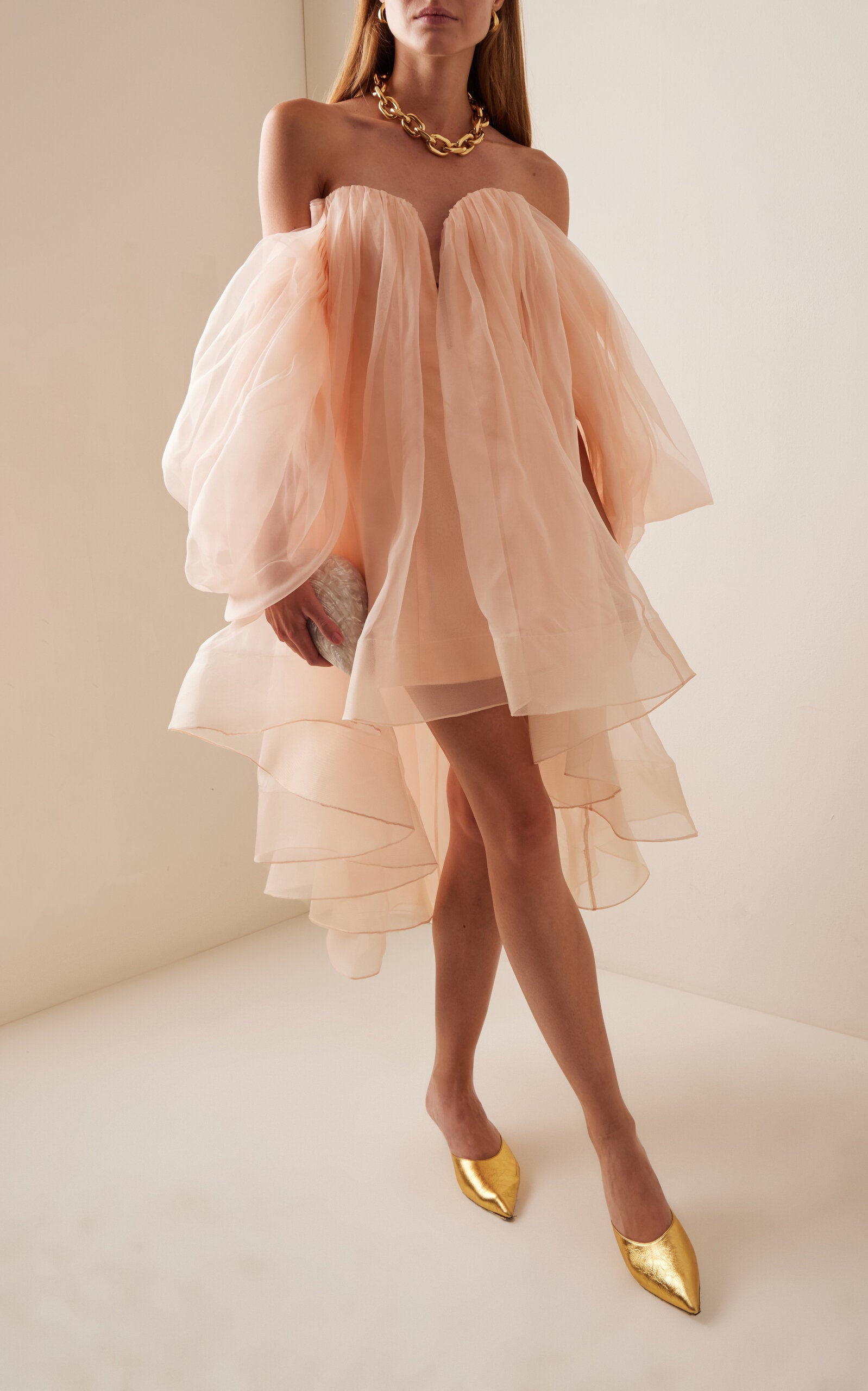 Crush Strapless Silk Mini Dress Simple gentle beautiful and grand