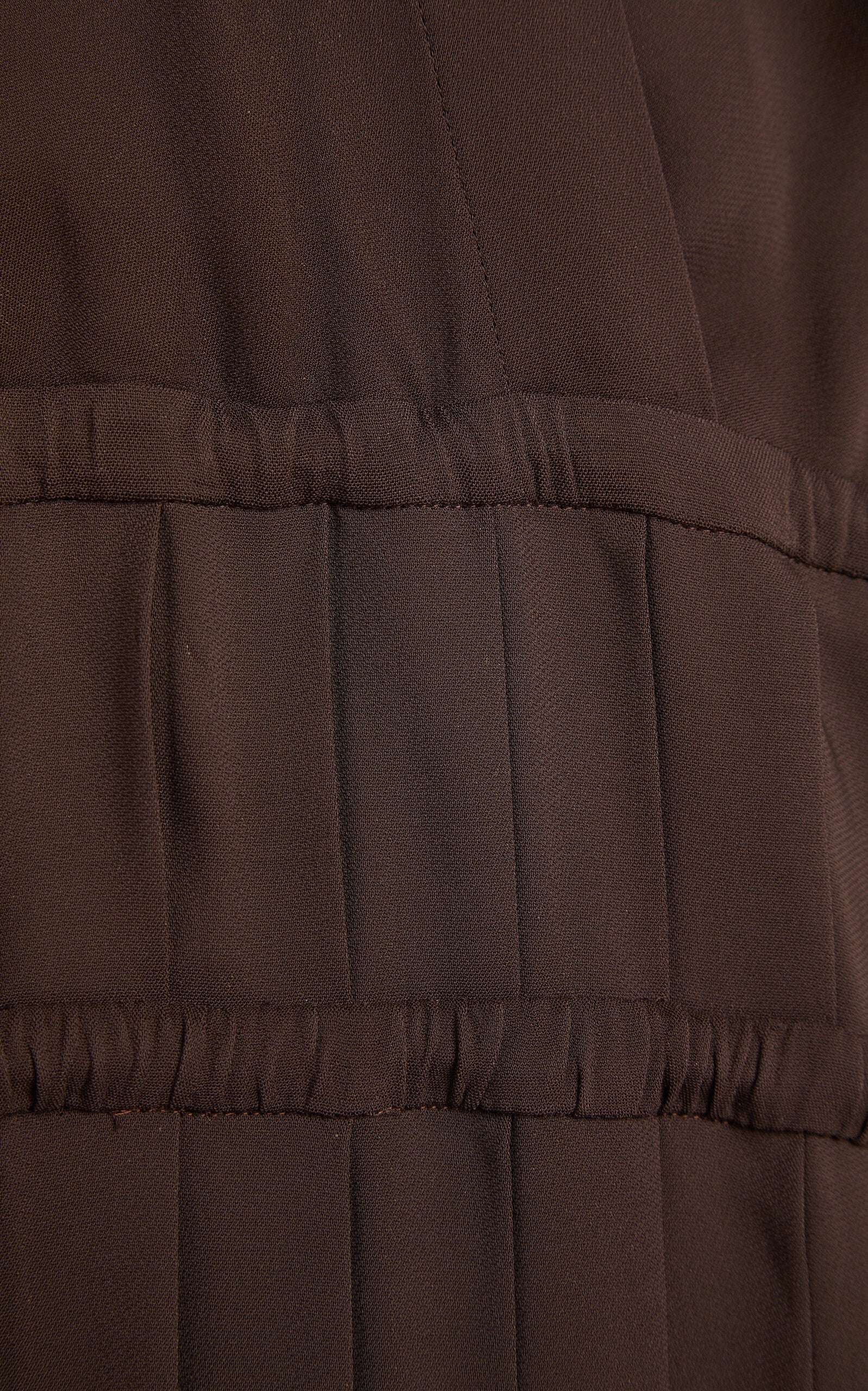 Pleated Drop-Waist Crepe Maxi Dress Gentle beautiful and grand