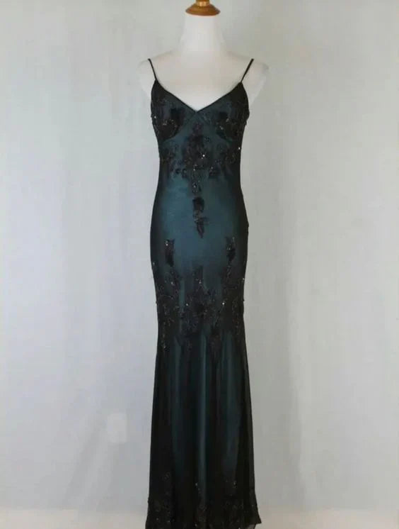 Sparkly Mermaid Sleeveless Spaghetti Straps Long Prom Dress Simple atmospheric beautiful and unique desig