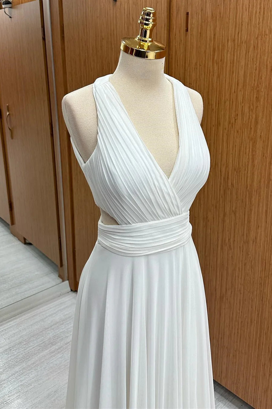 Halter Cutout Chiffon Wedding Guest Dress  Simple gentle grand and beautiful
