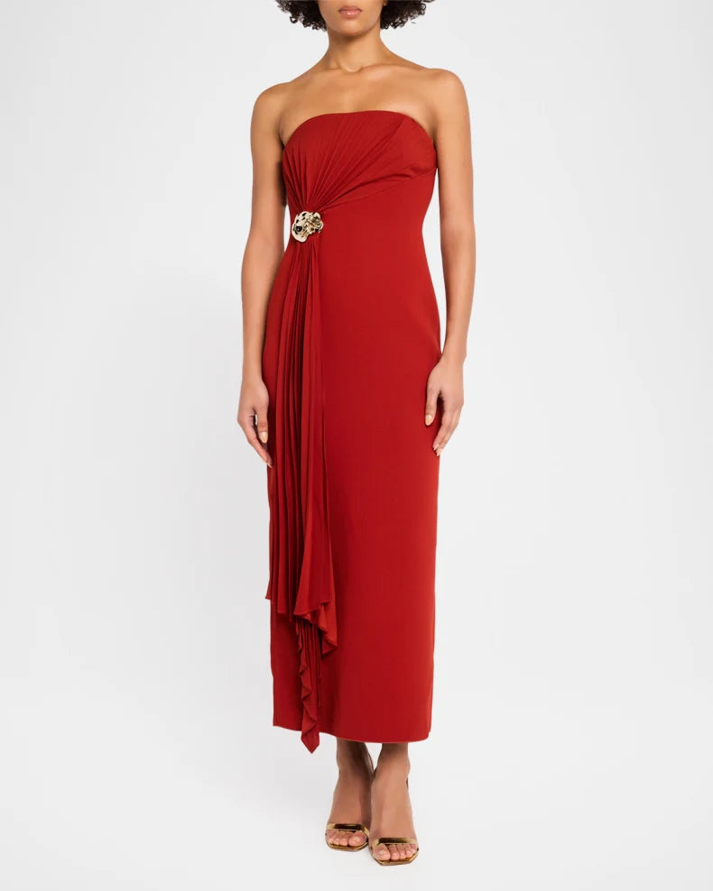 Charming and unique design Beautiful generous simple Whitnell Strapless Midi Dress