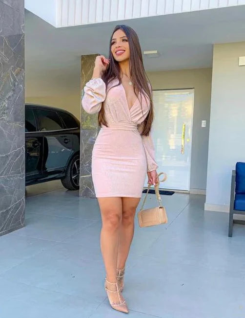 V Neck Short Homecoming Dress Simple atmospheric gentle