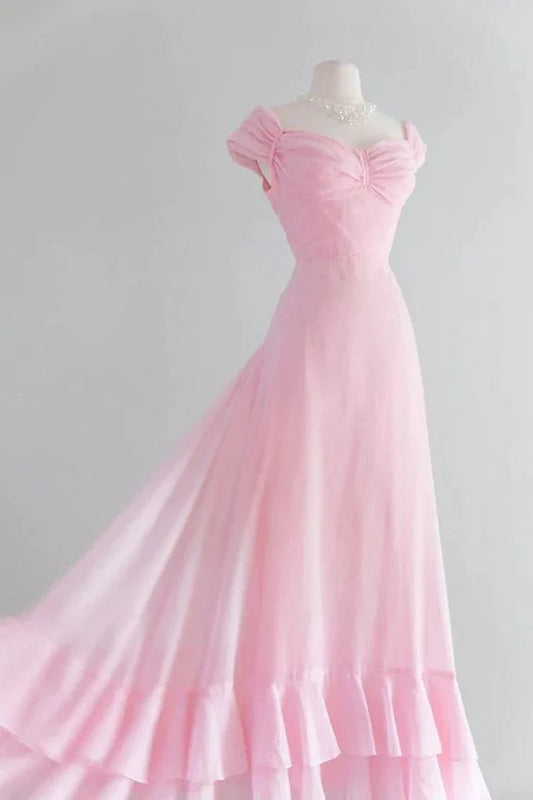 Retro  A-line Long Prom Dress Bridesmaid Dress Modest Formal Dresses