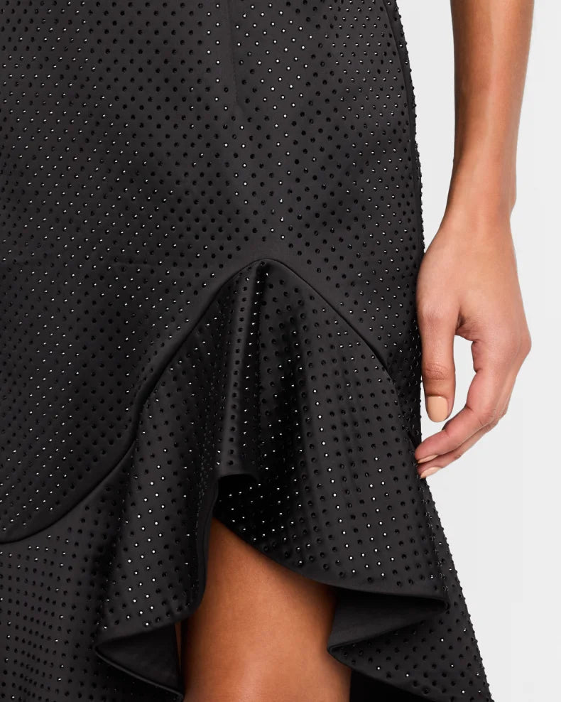 Sleeveless Rhinestone Satin Dress Charming and unique design Beautiful generous simple