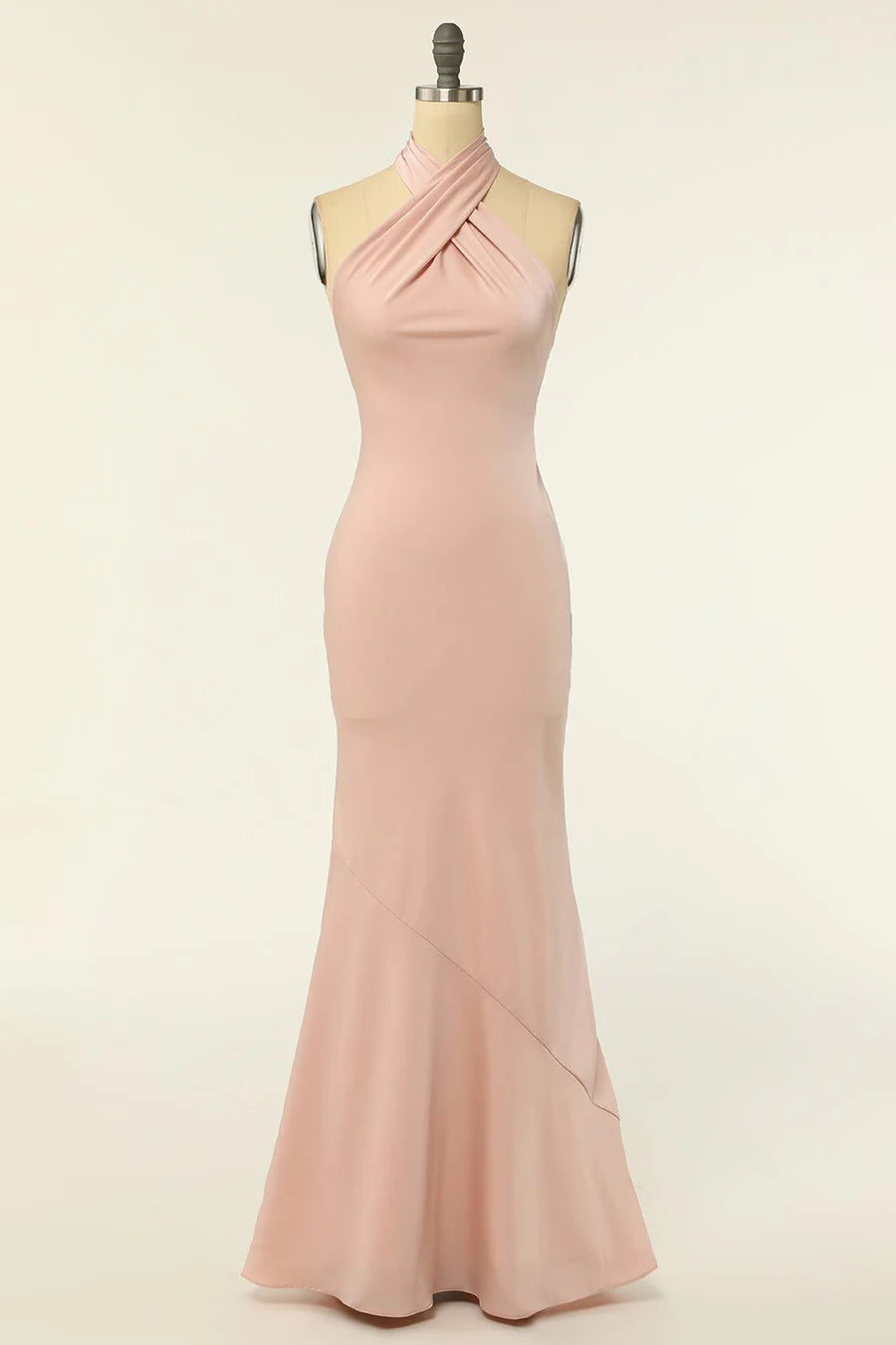 Satin One-Shoulder Bridesmaid Dress Gentle beautiful and generous