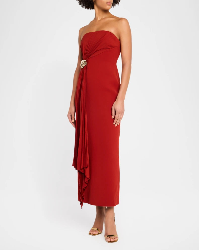 Charming and unique design Beautiful generous simple Whitnell Strapless Midi Dress