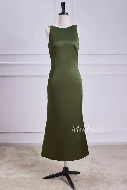 Tie Neck Keyhole Midi Dress in Simple gentle and grand
