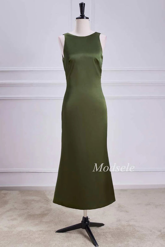 Tie Neck Keyhole Midi Dress in Simple gentle and grand
