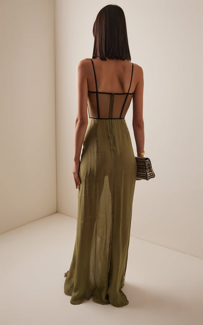 Mae Draped Silk Corseted Gown Simple gentle beautiful and grand