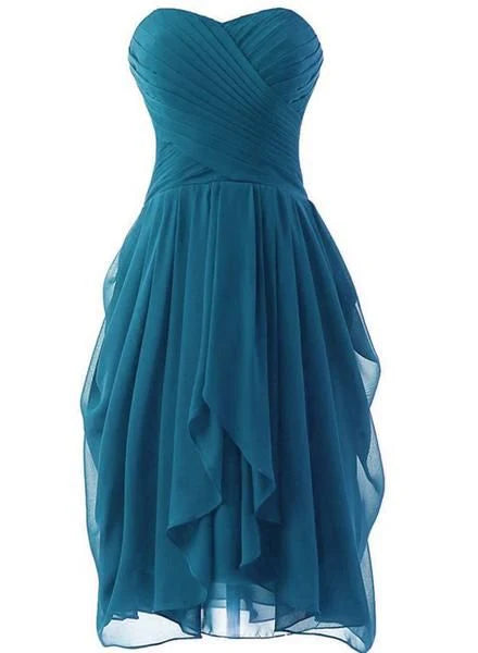 Beautiful  Color Short Bridesmaid Dress Chiffon Sweetheart Short Party Dress