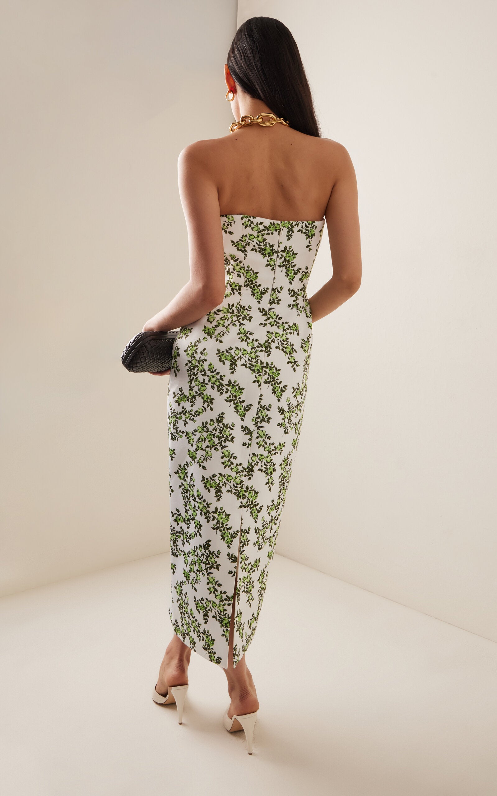 Strapless Taffeta Midi Dress Full of charm simple and atmospheric