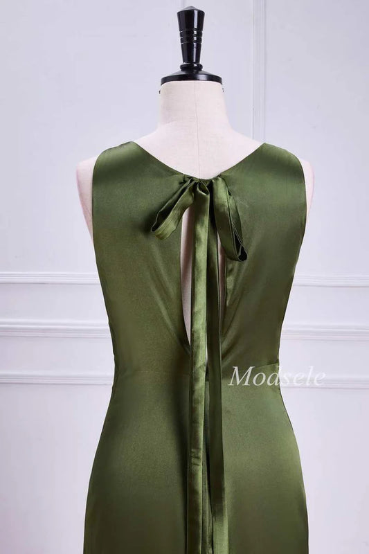 Tie Neck Keyhole Midi Dress in Simple gentle and grand