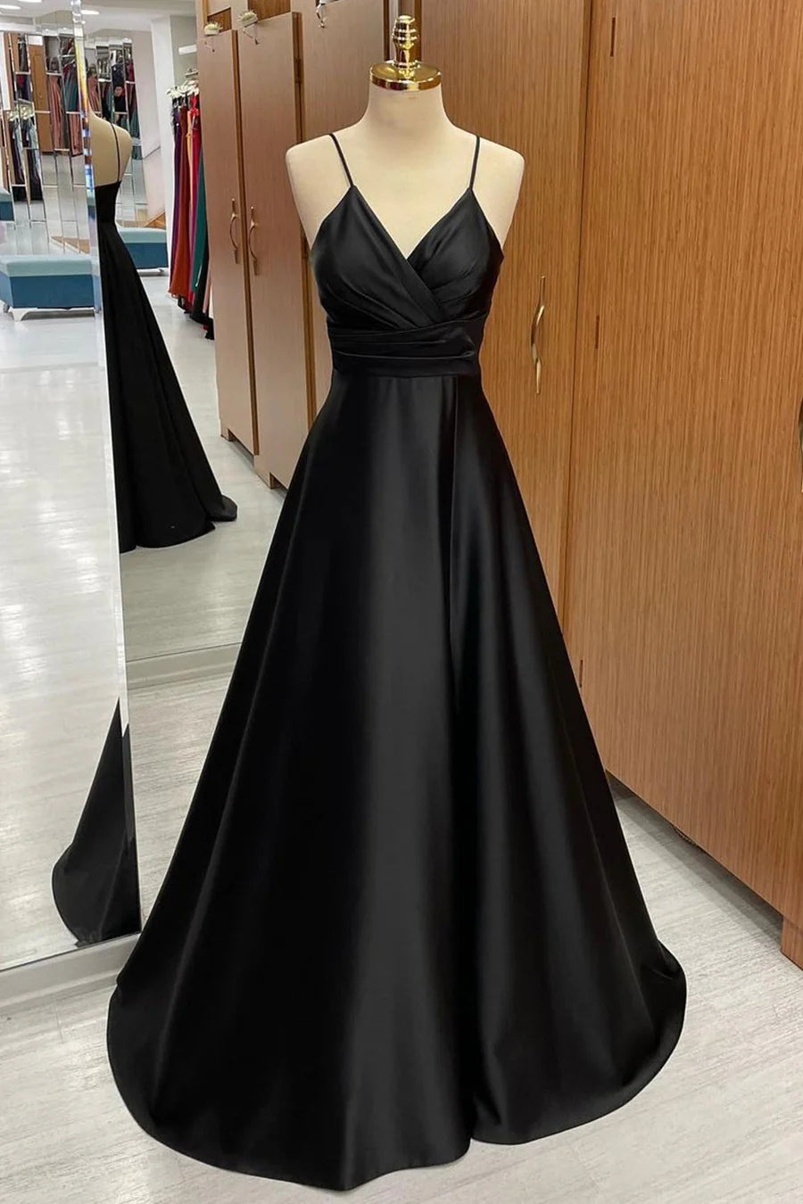 Surplice Spaghetti Strap A-Line Bridesmaid Dress in  Simple gentle grand and beautiful