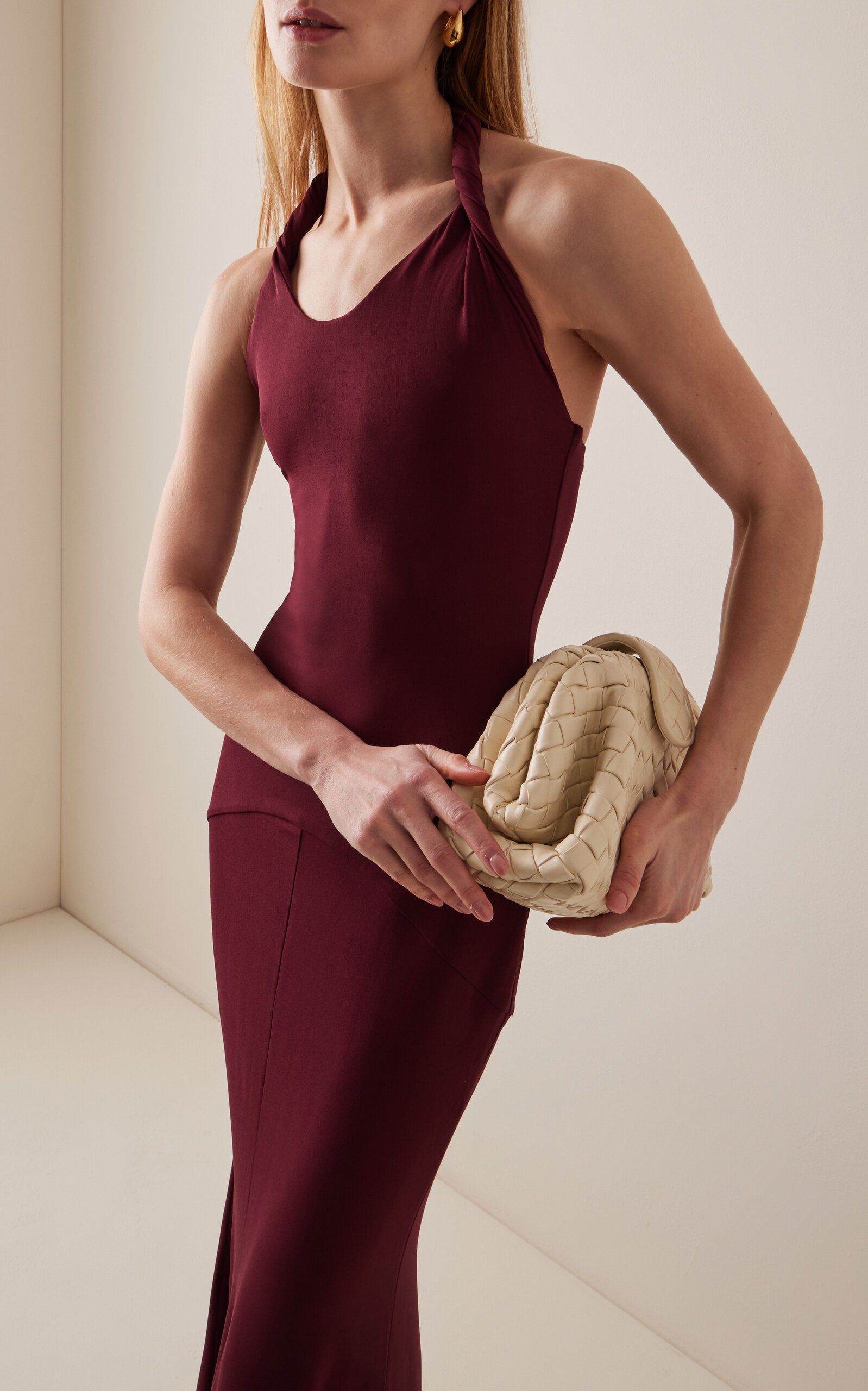 Eleanor Twist-Detail Crepe Maxi Dress Simple gentle beautiful and grand