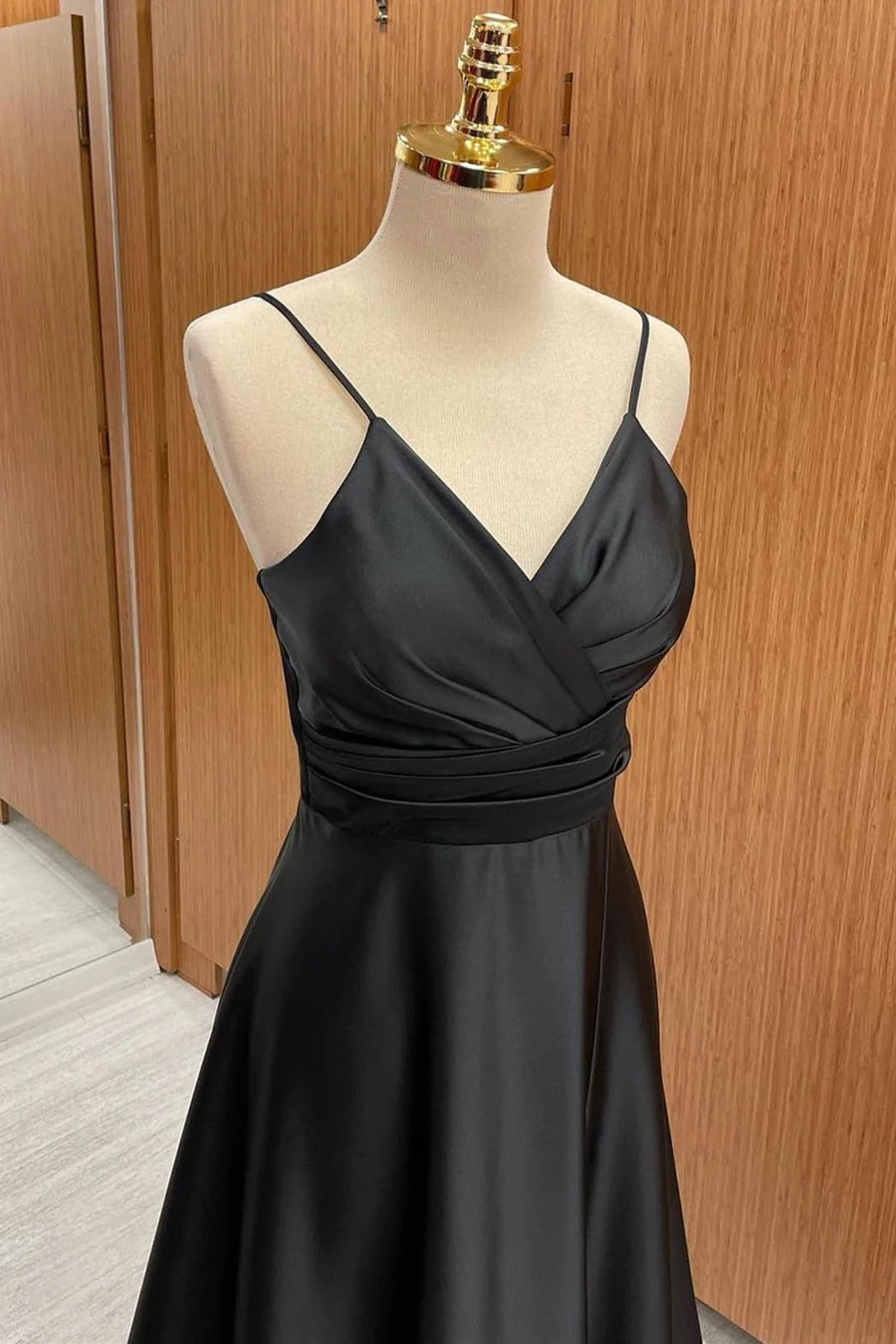 Surplice Spaghetti Strap A-Line Bridesmaid Dress in  Simple gentle grand and beautiful