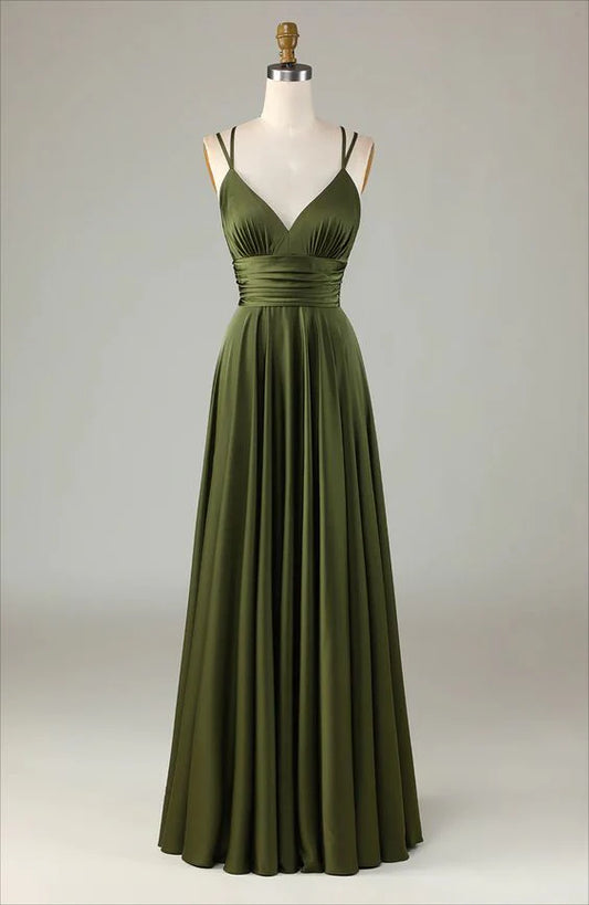 Simple Prom Dresses A-line Sleeveless  Long Bridesmaid Dress