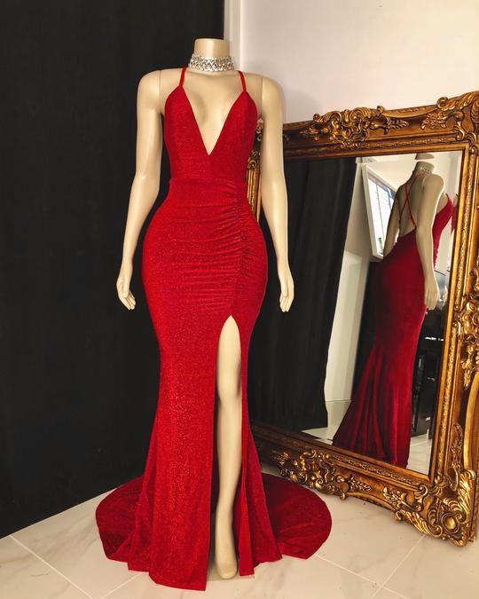 Mermaid Red Prom Dresses Fashion Evening Dresses Simple atmospheric gentle