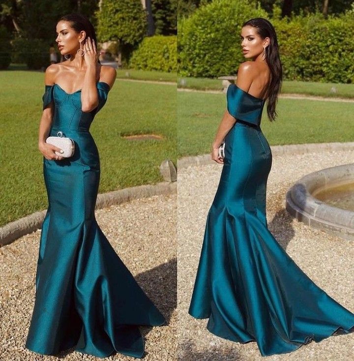 Off Shoulder Mermaid Long Prom Dress Elegant Evening Party Dress