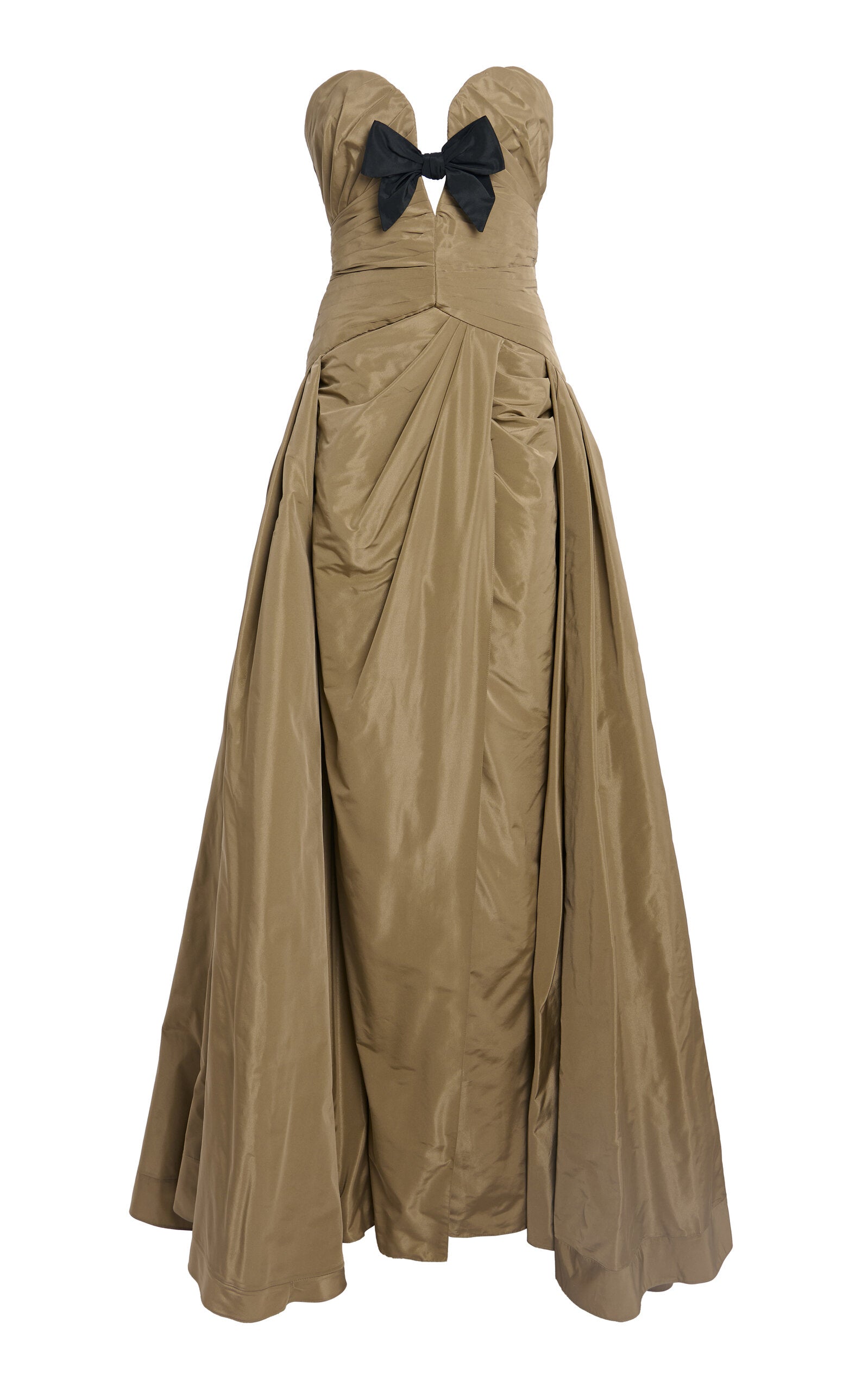 Bow-Embellished Taffeta Gown Gentle beautiful and grand