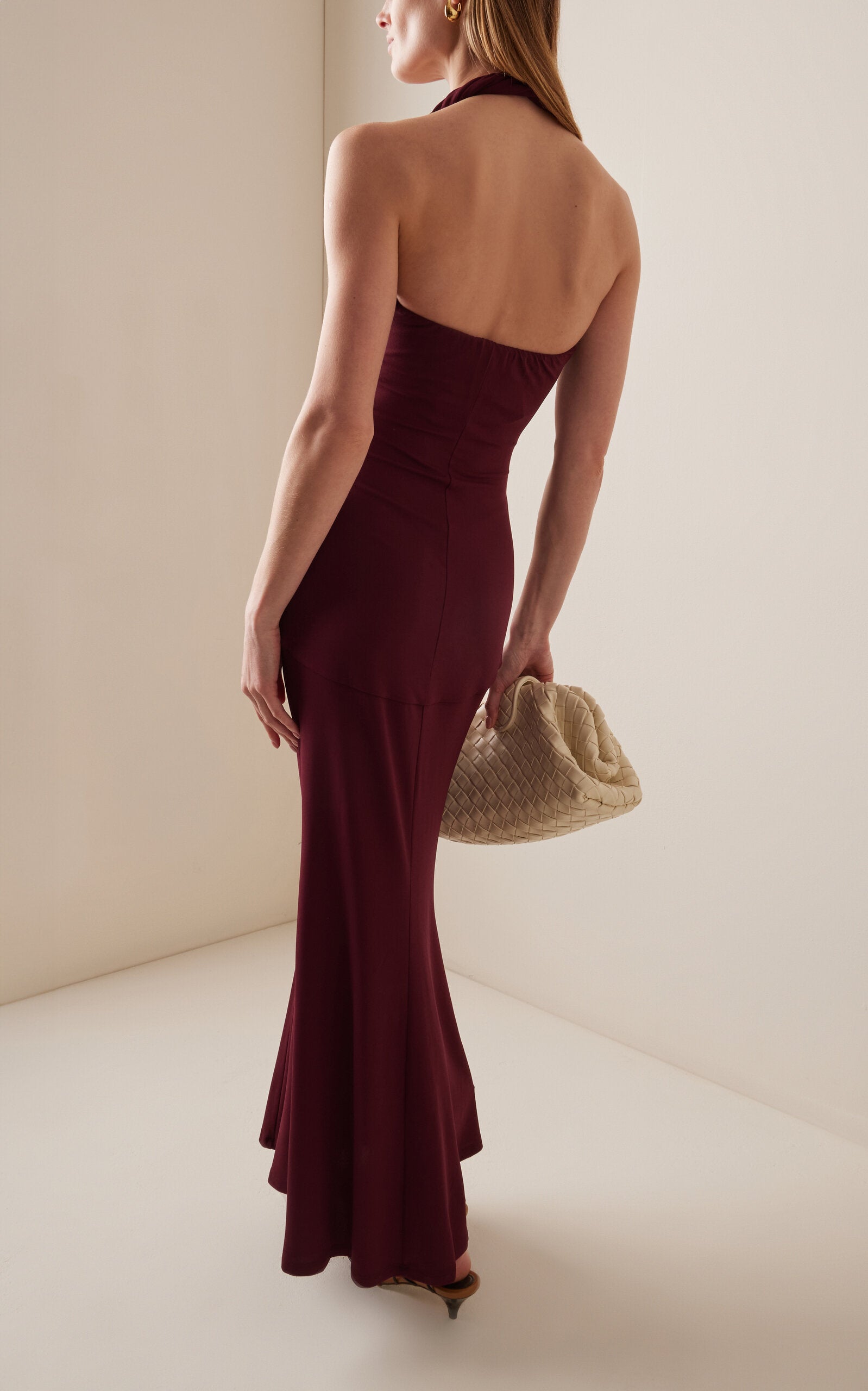 Eleanor Twist-Detail Crepe Maxi Dress Simple gentle beautiful and grand