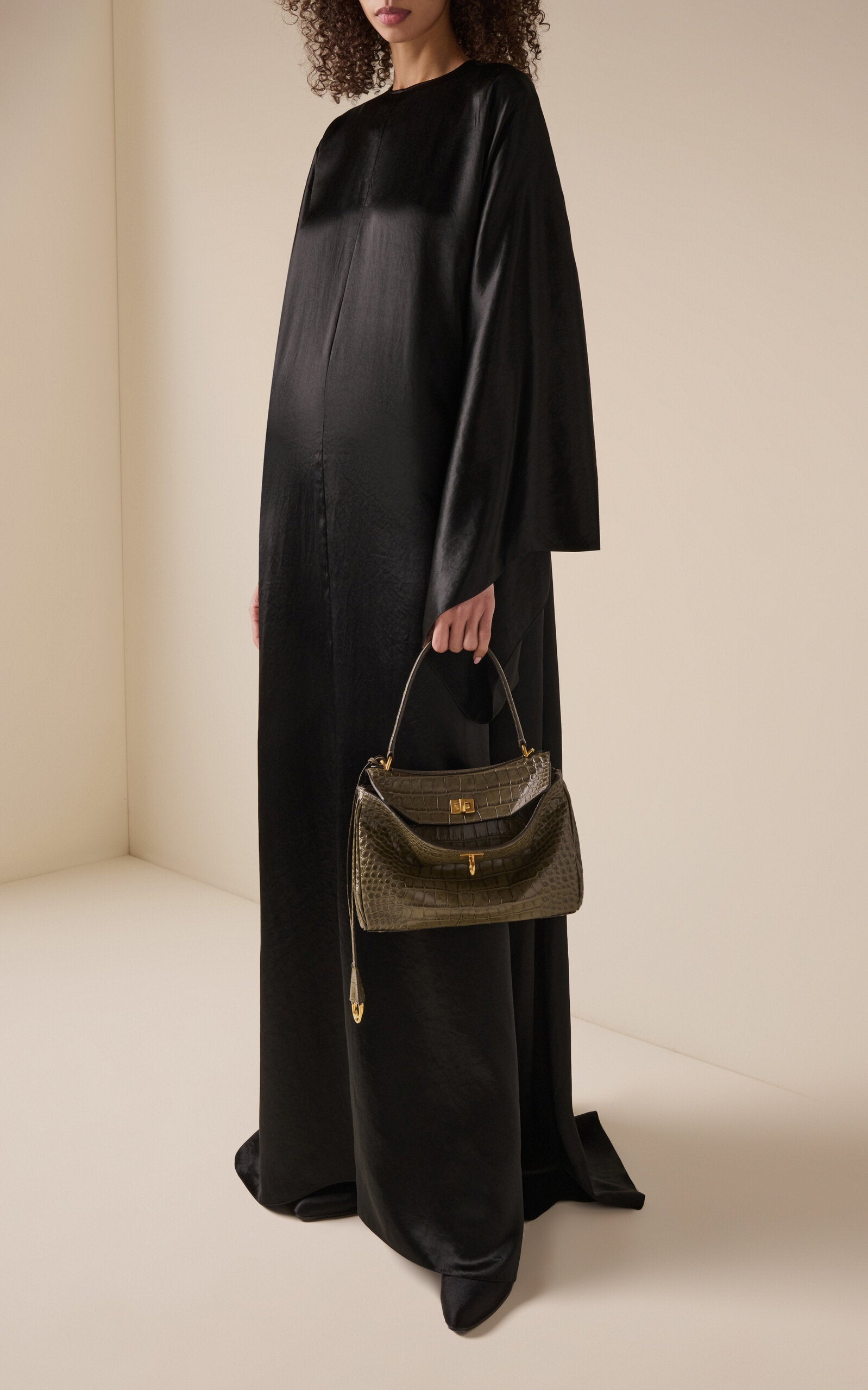 Satin Maxi Caftan Dress Gentle beautiful and grand