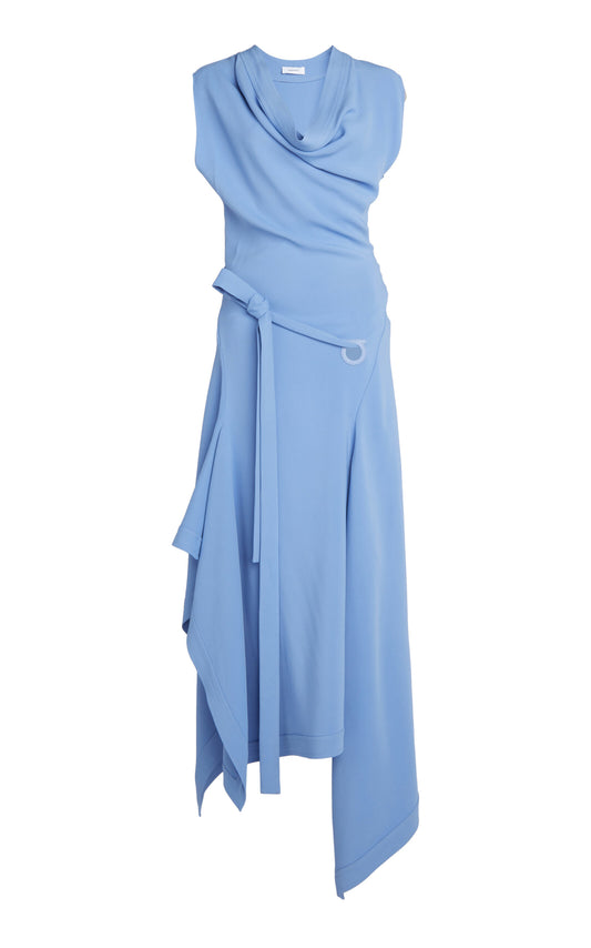 Asymmetric Crepe Midi Dress Full of charm simple and atmospheric