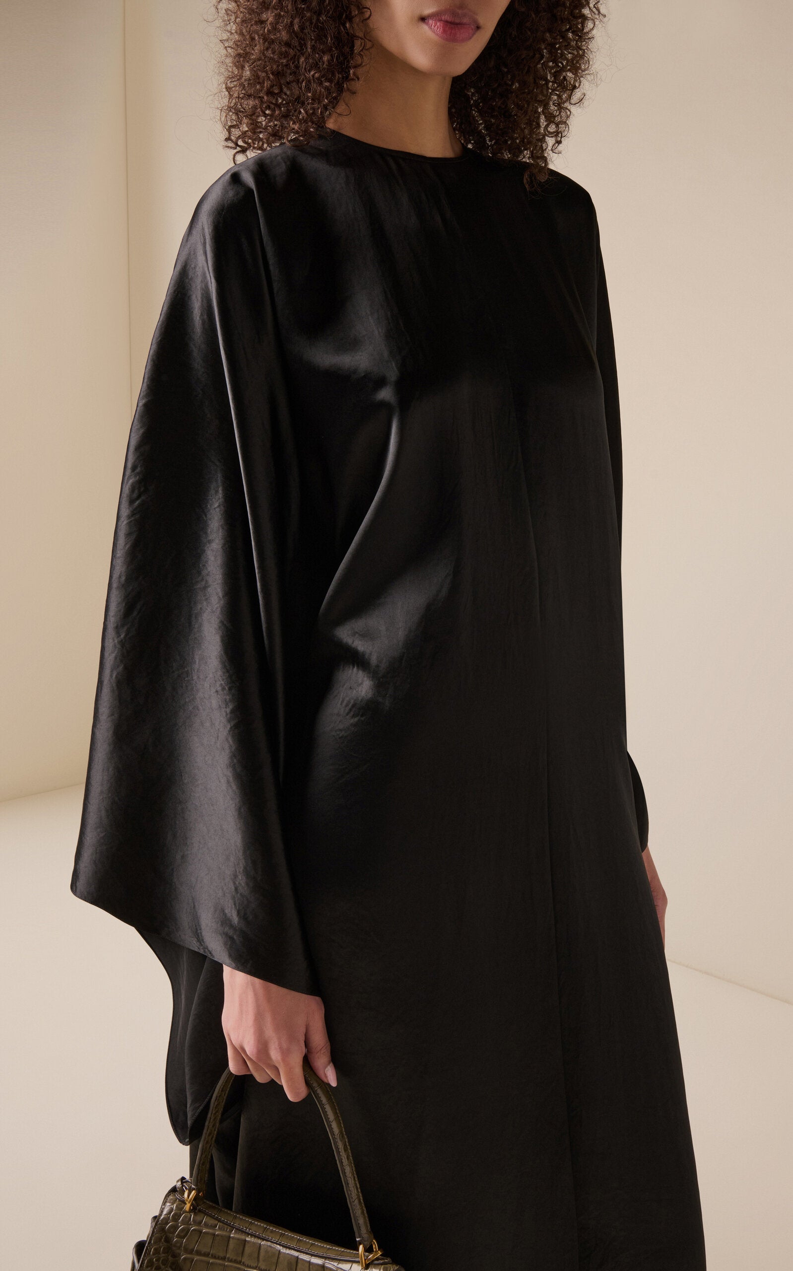 Satin Maxi Caftan Dress Gentle beautiful and grand