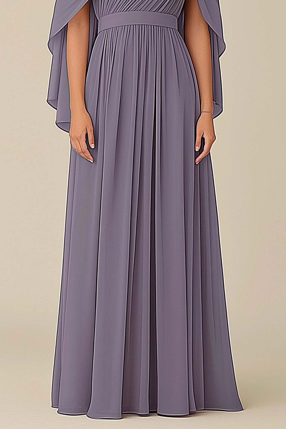 Simple beautiful generous and full of charm Prom Dress Formal Wedding Guest Dress Grey Blue Cape Mother of the Bride Gown