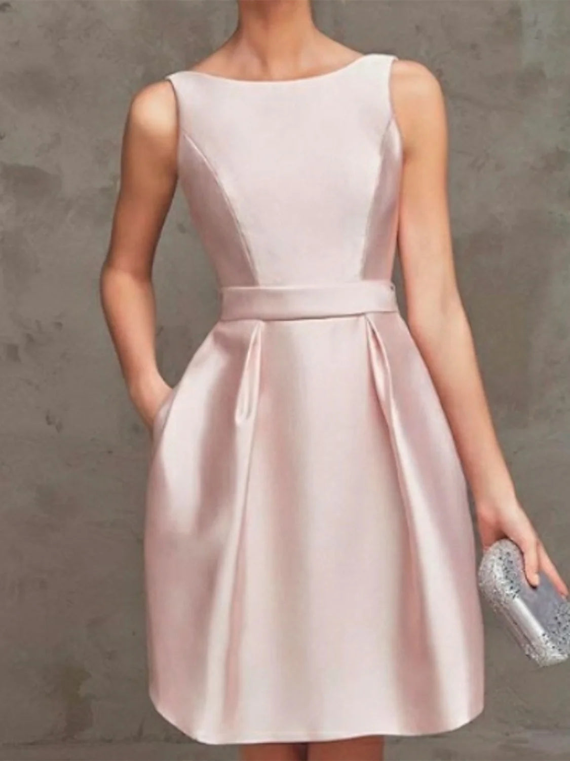 Princess Boat Neck Sleeveless Cocktail Dresses with Pleats Simple gentle beautiful and unique design