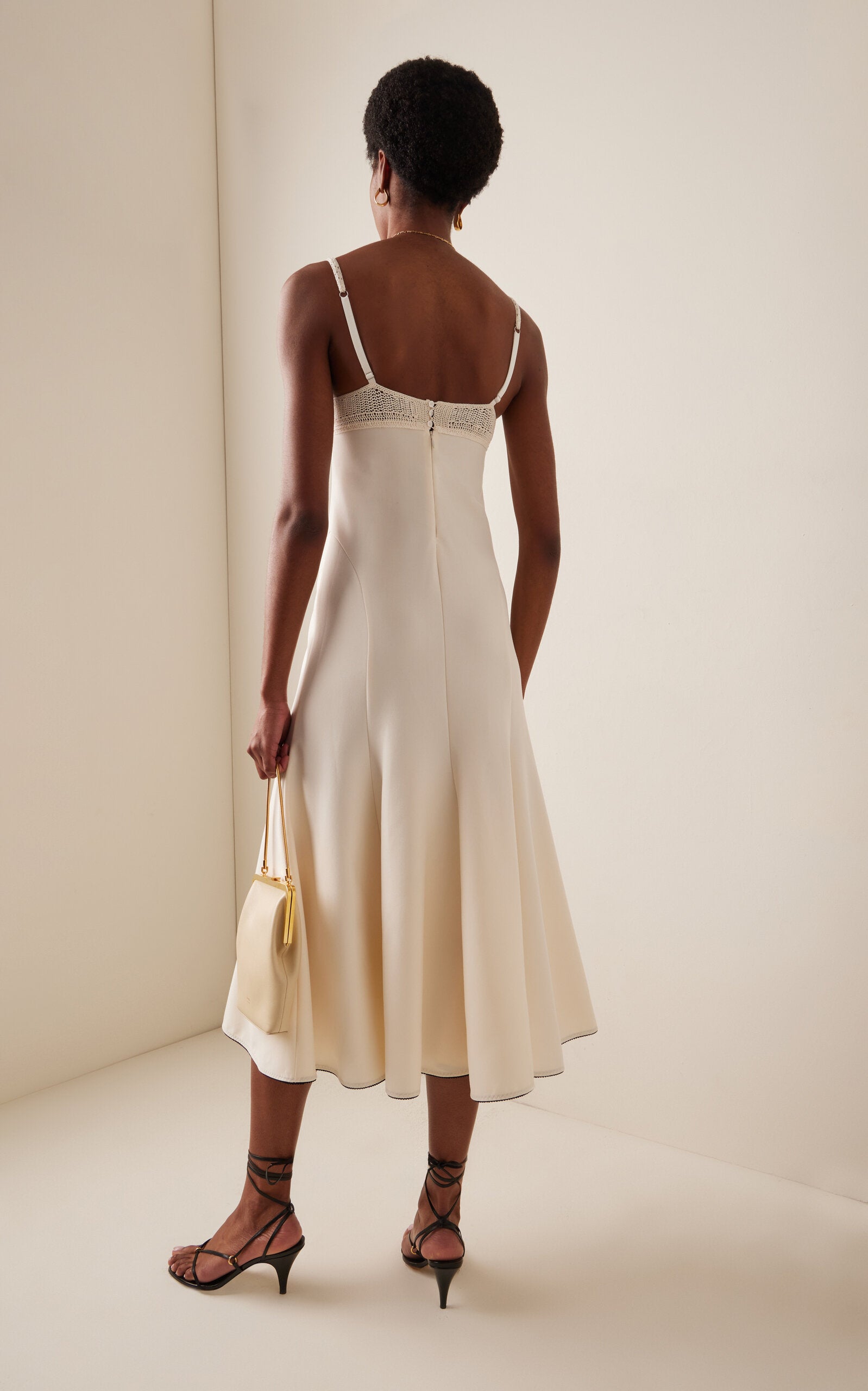 Devi Bead-Embellished Knit-Crepe Midi Dress