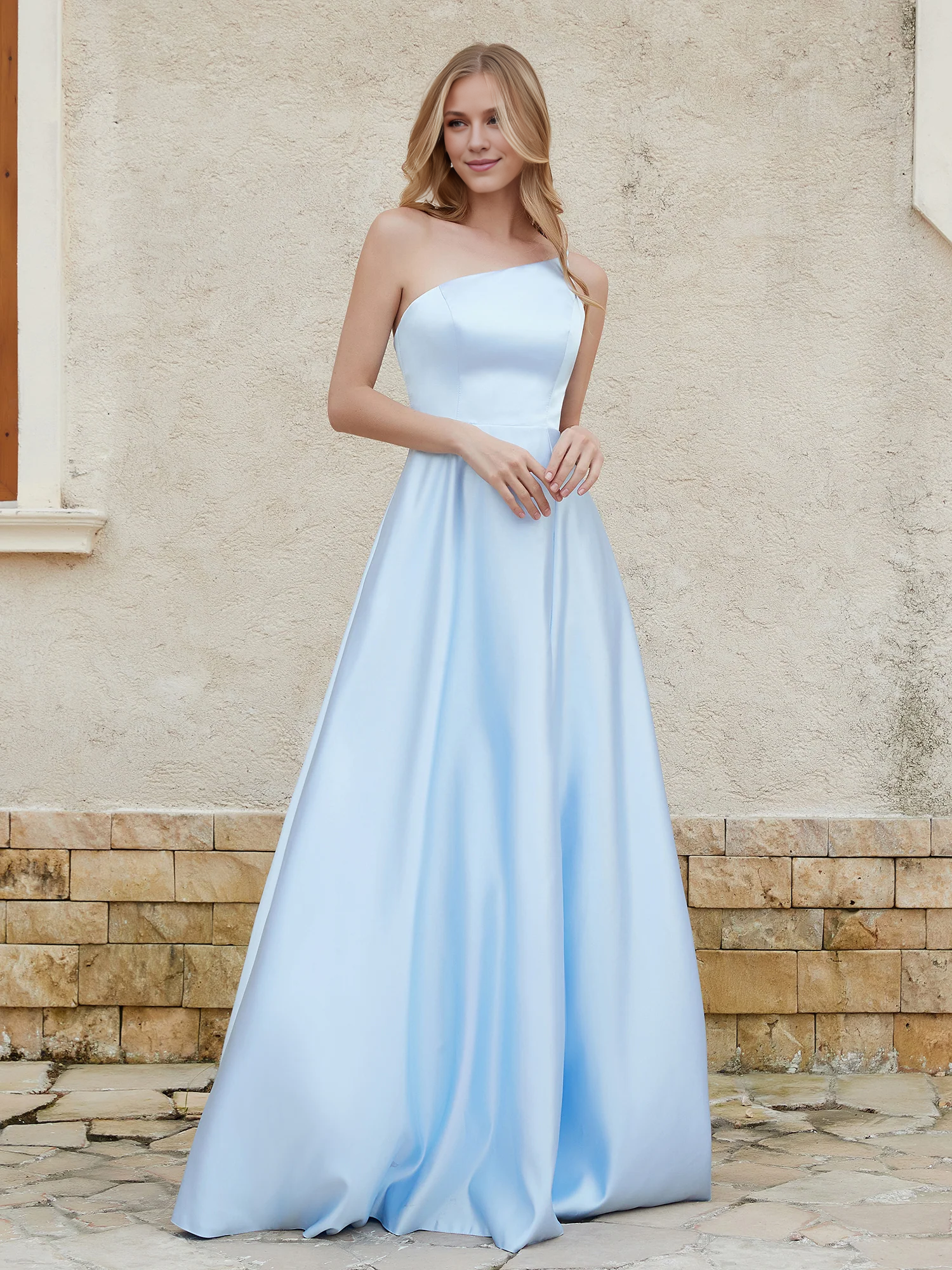 Flutter Sleeves Chiffon Max Dresses with Sash Bow-Dusty Blue Simple gentle atmospheric and unique design