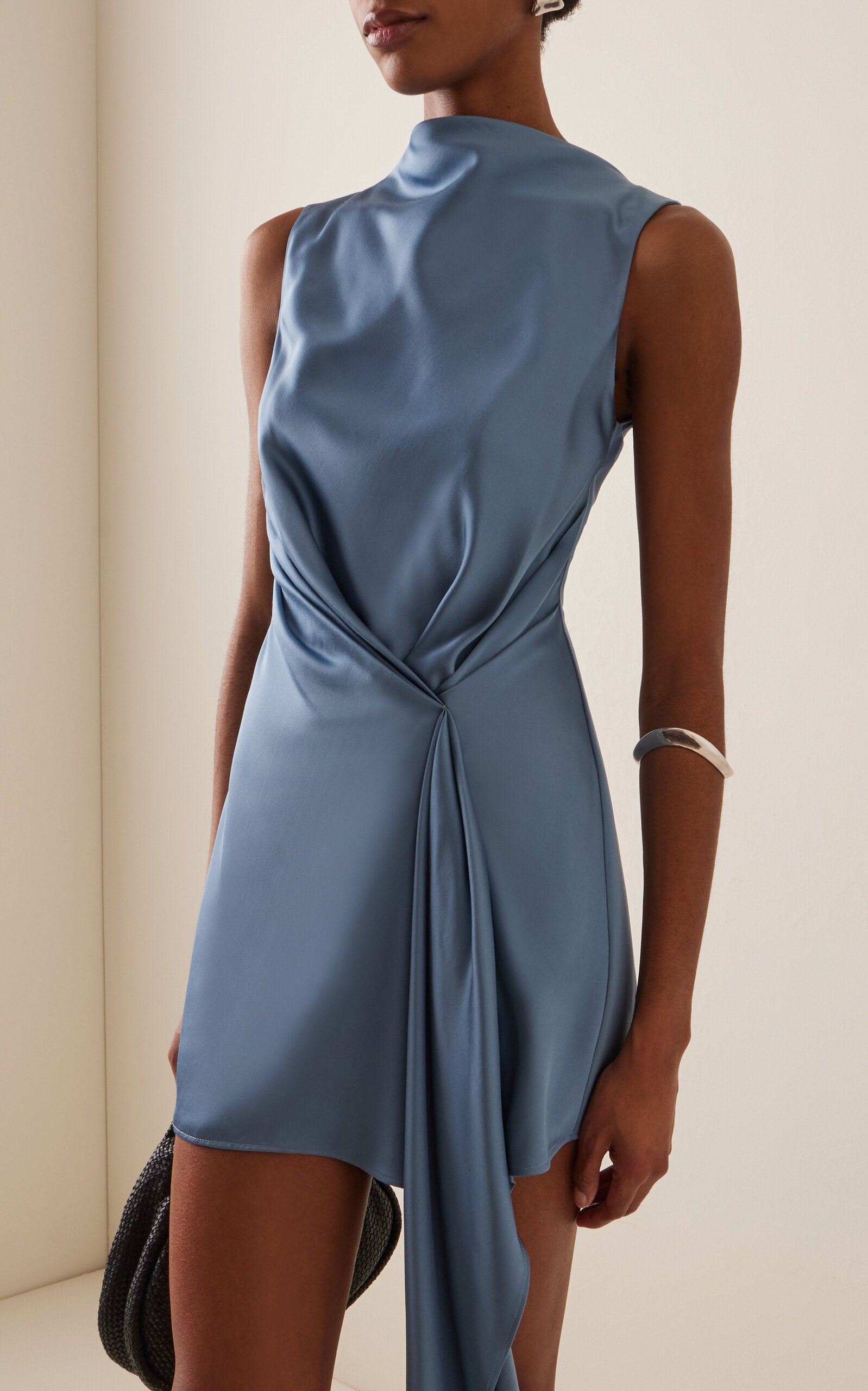 Ladies' Spring And Summer Vacation Dating Alyssa Draped Satin Mini Dress