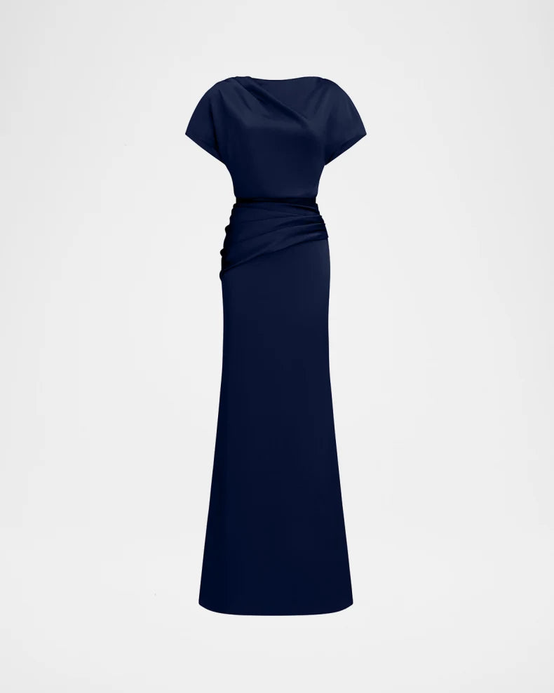 Charming and unique design Beautiful generous simple Draped Satin Trumpet Gown