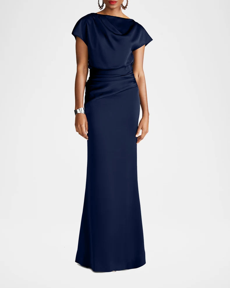 Charming and unique design Beautiful generous simple Draped Satin Trumpet Gown