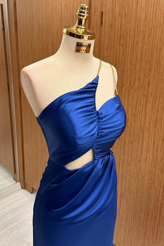 Satin Asymmetrical Cutout Maxi Dress Simple gentle grand and beautiful