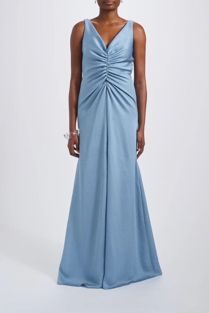 Hammered Satin Gathered Dress Simple atmospheric beautiful and unique desig