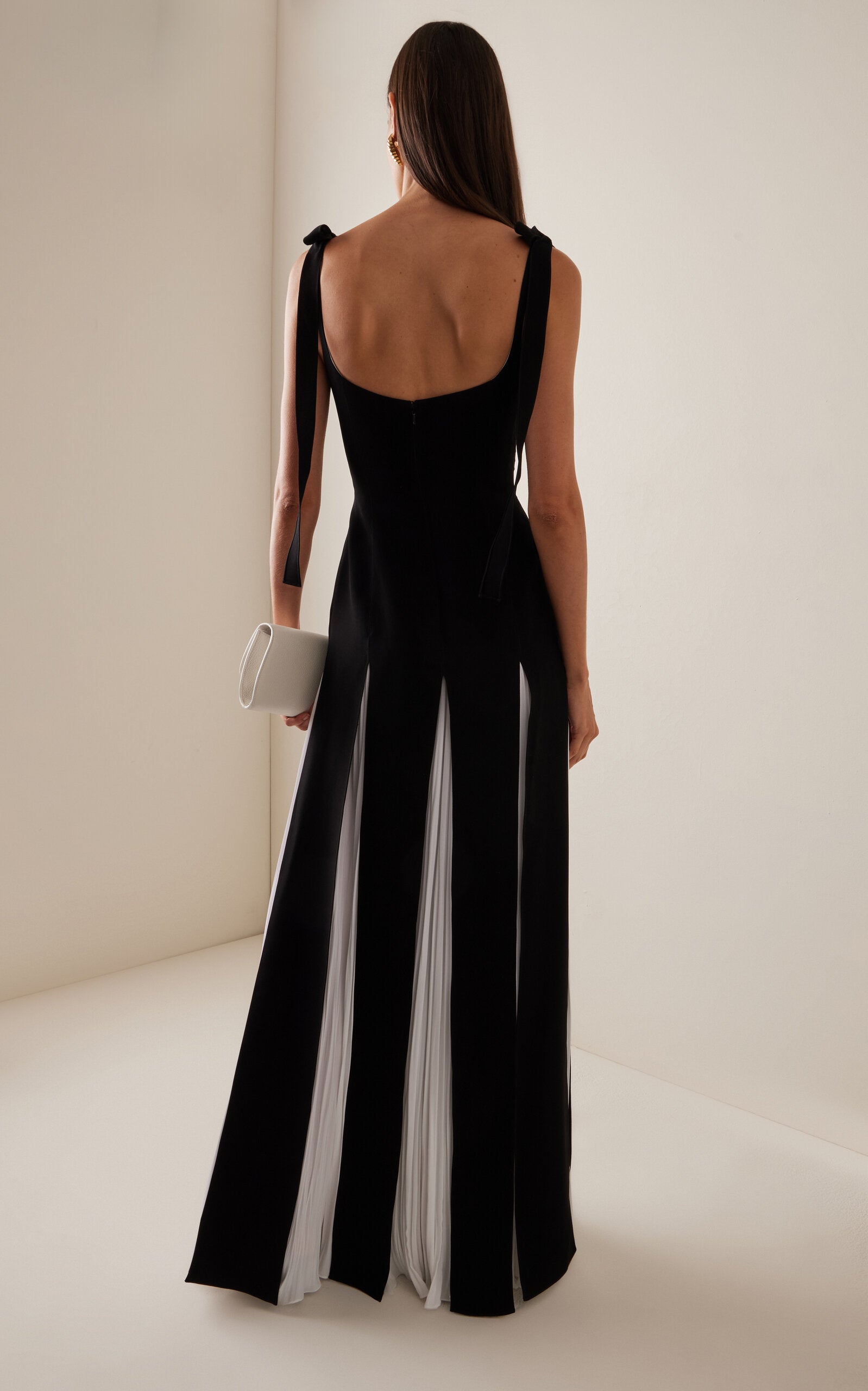 Party Dresses Slit-Detailed Silk Crepe-Chiffon Gown Gentle beautiful and grand